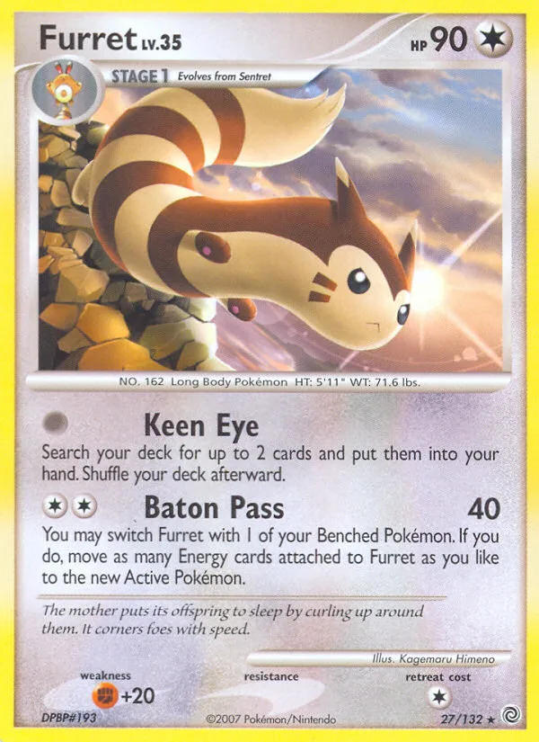 Furret #27 Secret Wonders Pokemon card