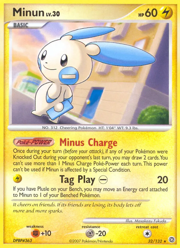 Minun #32 Secret Wonders Pokemon card