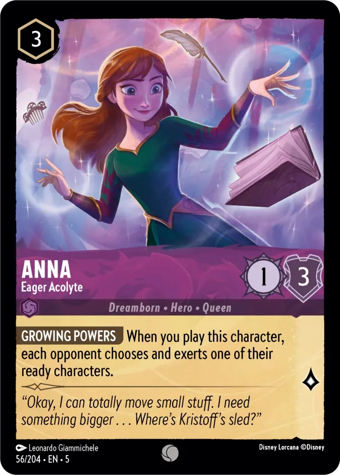 Anna #56 Shimmering Skies Disney Lorcana card