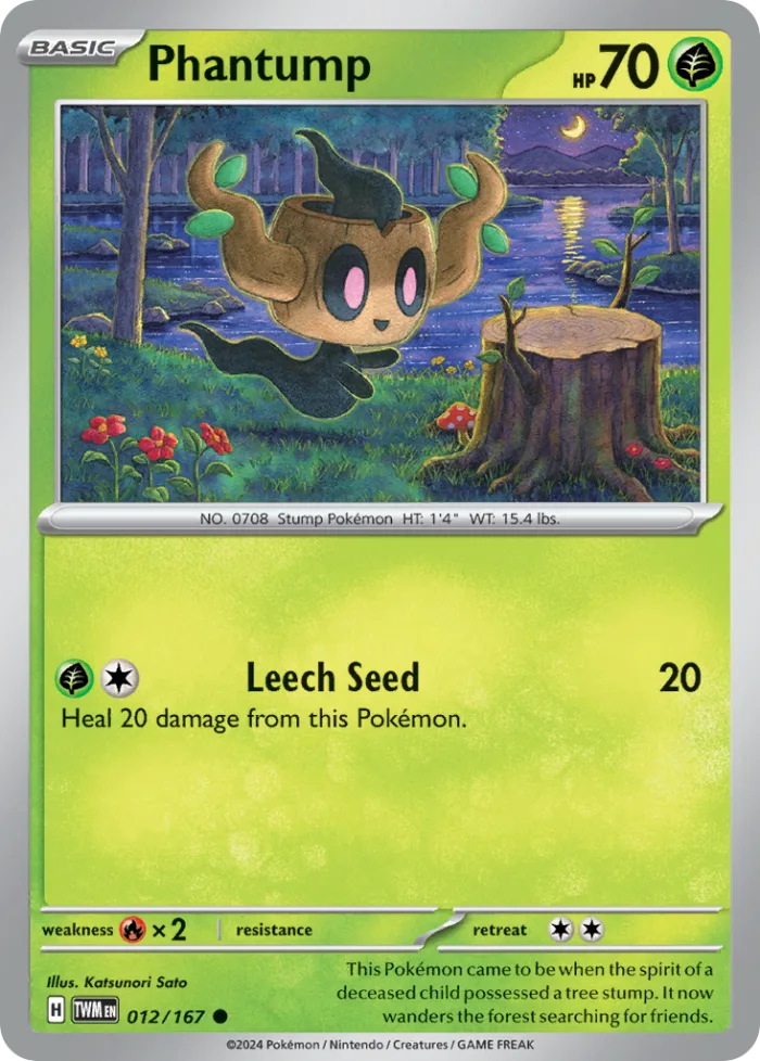 Phantump #12 Twilight Masquerade Pokemon card