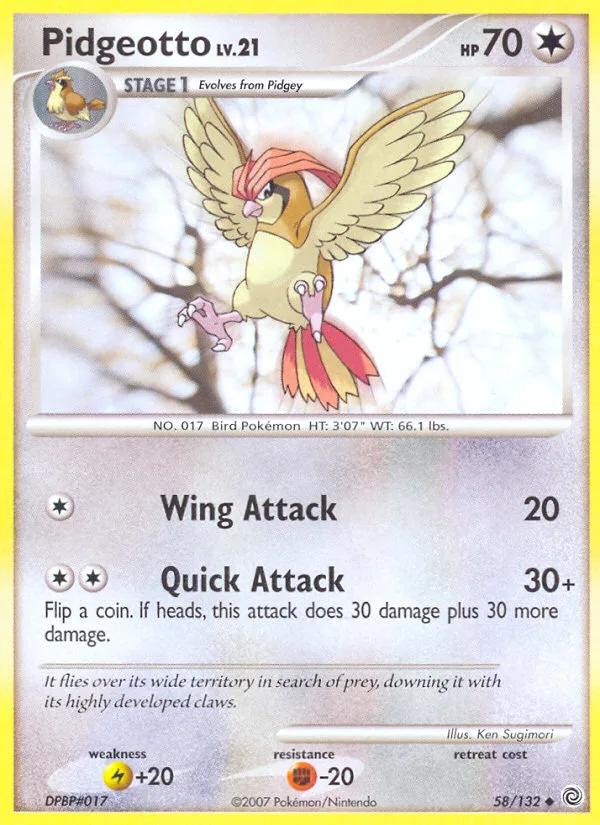 Pidgeotto #58 Secret Wonders Pokemon card