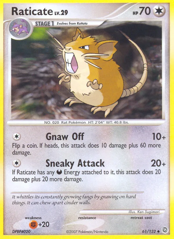 Raticate #61 Secret Wonders Pokemon card