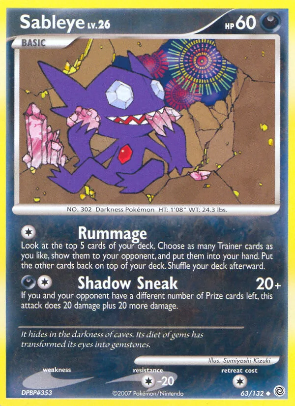 Sableye #63 Secret Wonders Pokemon card