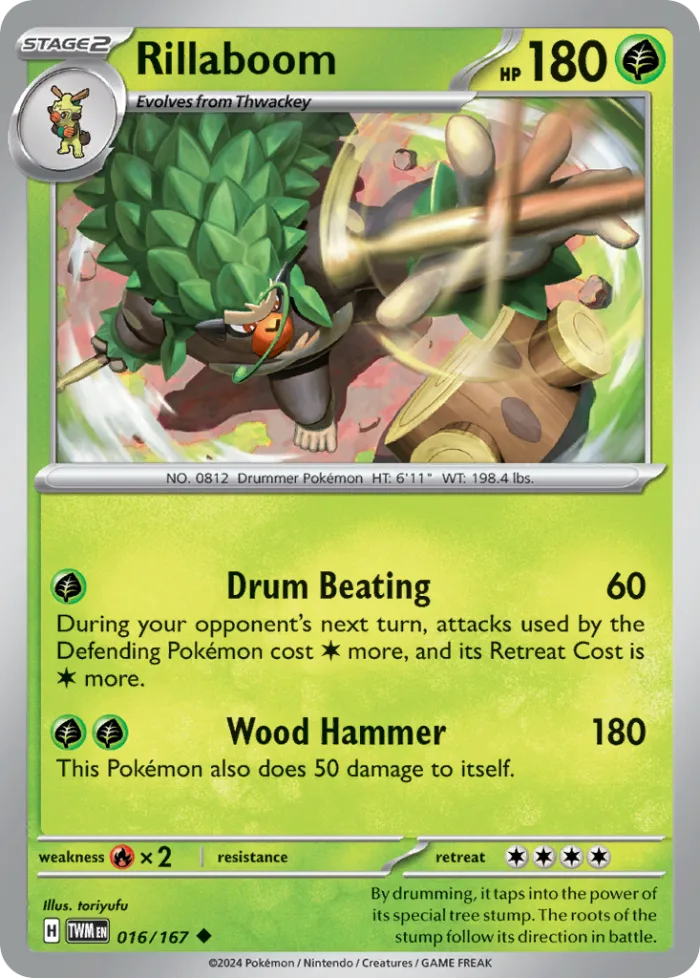 Rillaboom #16 Twilight Masquerade Pokemon card