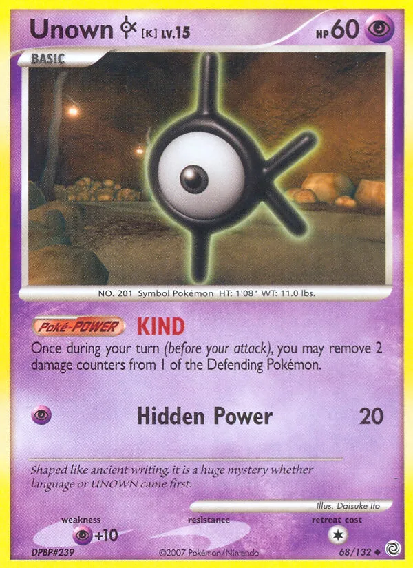 Unown [K] #68 Secret Wonders Pokemon card