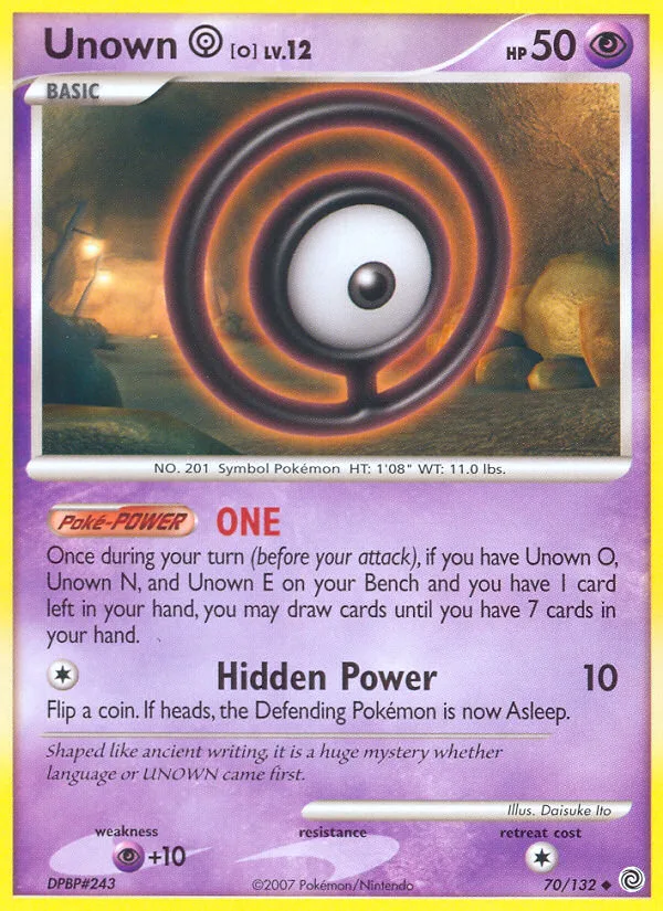 Unown [O] #70 Secret Wonders Pokemon card