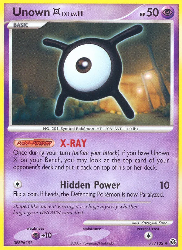 Unown [X] #71 Secret Wonders Pokemon card