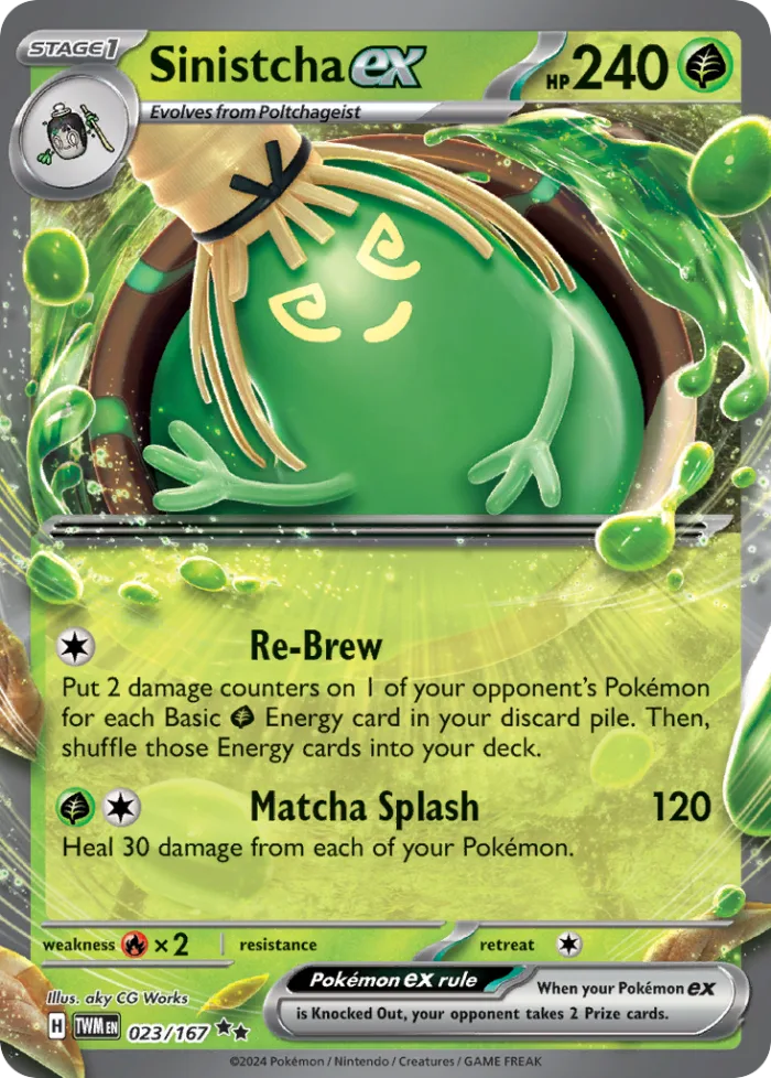 Sinistcha ex #23 Twilight Masquerade Pokemon card