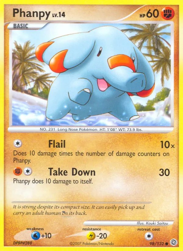 Phanpy #98 Secret Wonders Pokemon card