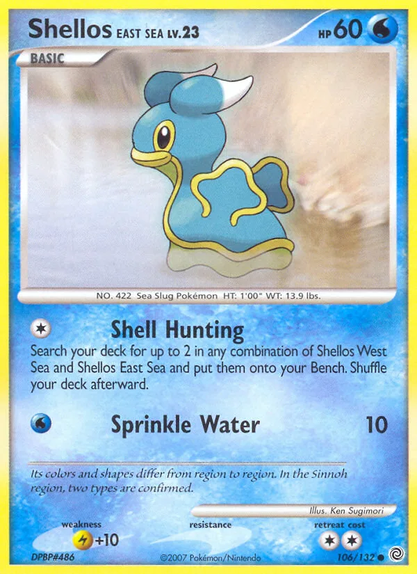 Shellos East Sea #106 Secret Wonders Pokemon card