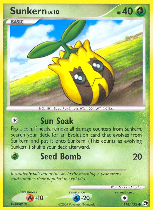Sunkern #114 Secret Wonders Pokemon card