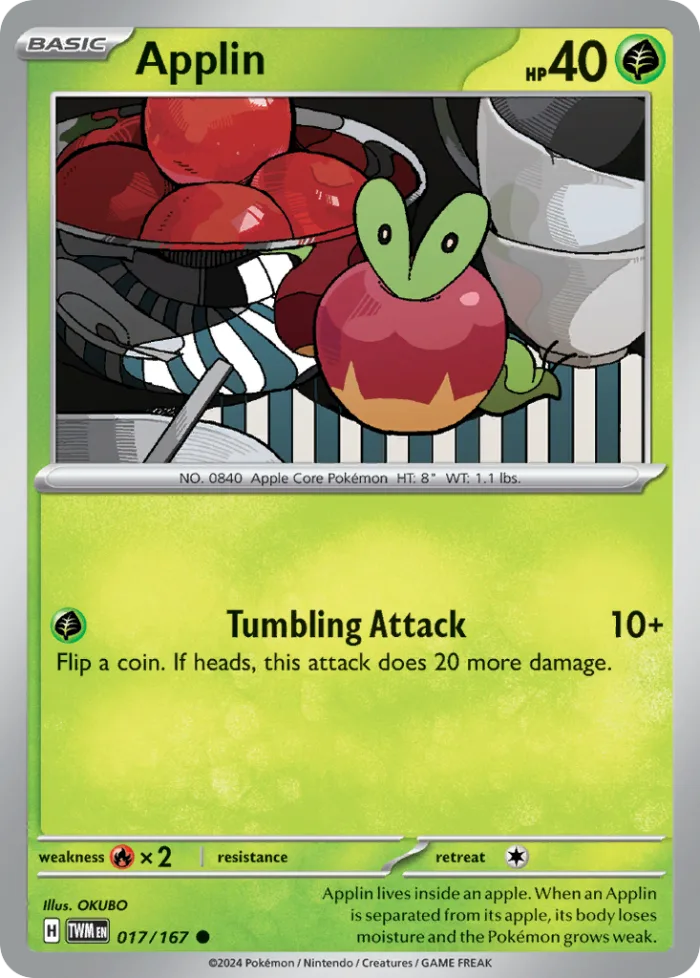 Applin #17 Twilight Masquerade Pokemon card