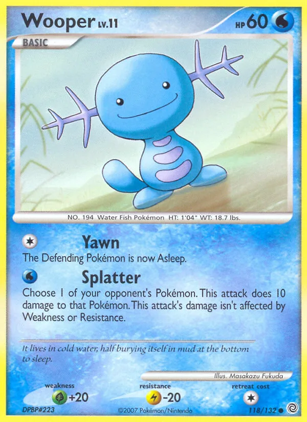Wooper #118 Secret Wonders Pokemon card