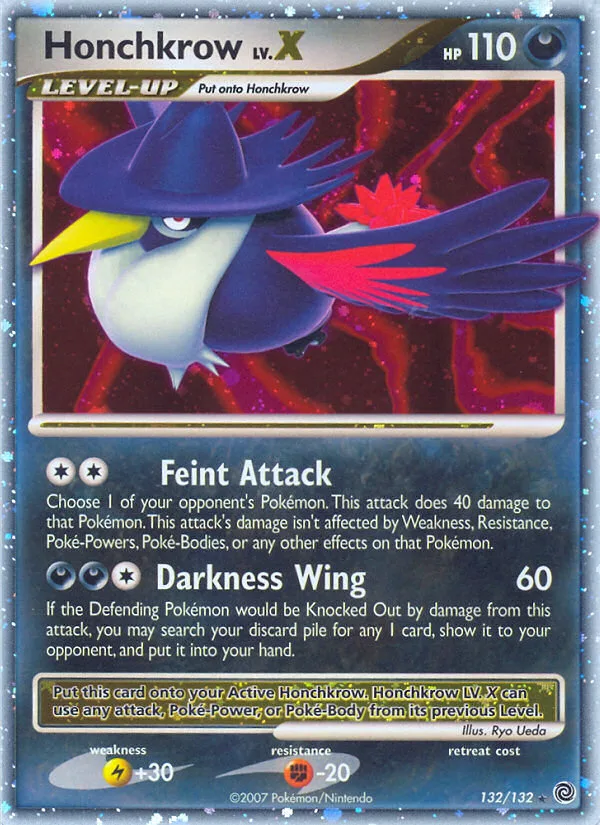 Honchkrow LV.X #132 Secret Wonders Pokemon card