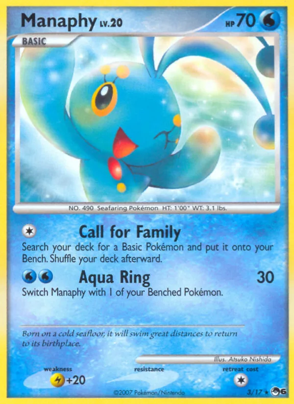 Manaphy #3 POP Series 6 Pokemon card