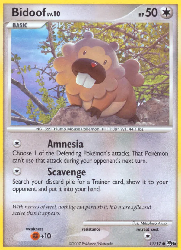 Bidoof #11 POP Series 6 Pokemon card