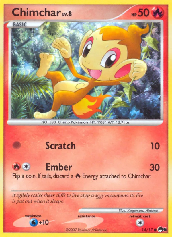 Chimchar #14 POP Series 6 Pokemon card