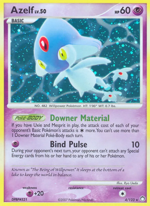 Azelf #4 Mysterious Treasures Pokemon card