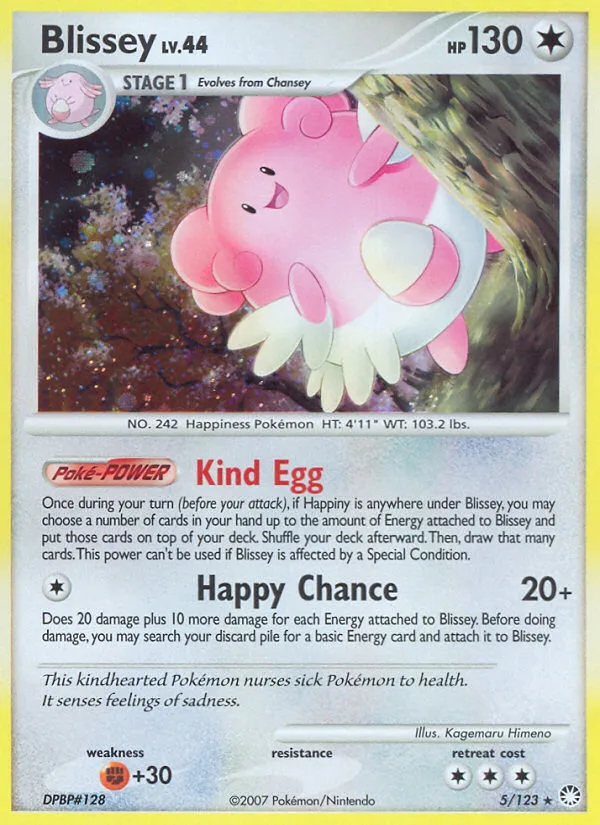 Blissey #5 Mysterious Treasures Pokemon card