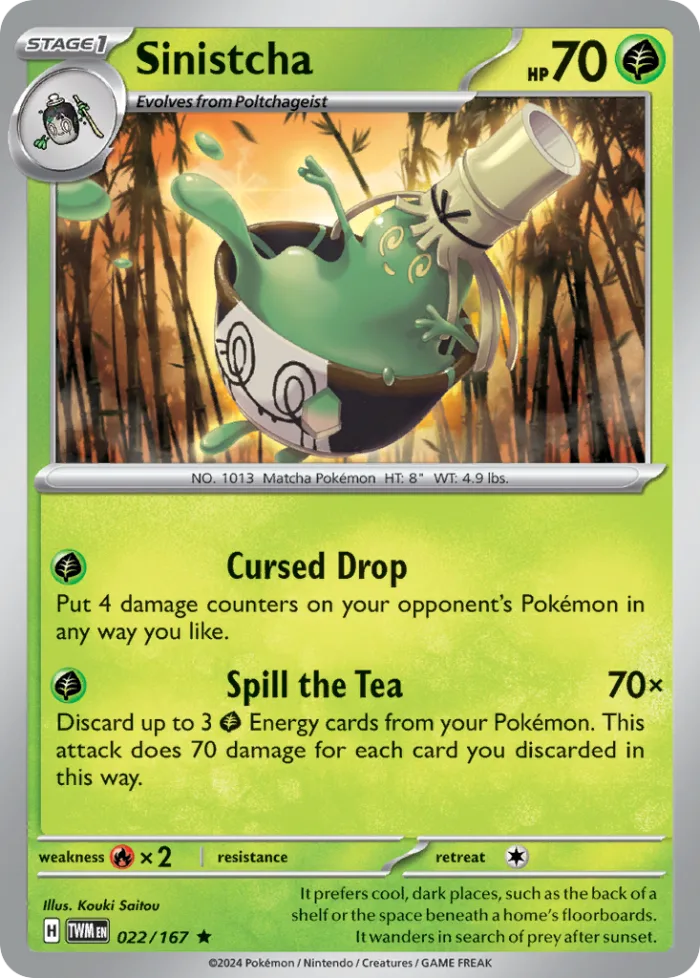 Sinistcha #22 Twilight Masquerade Pokemon card