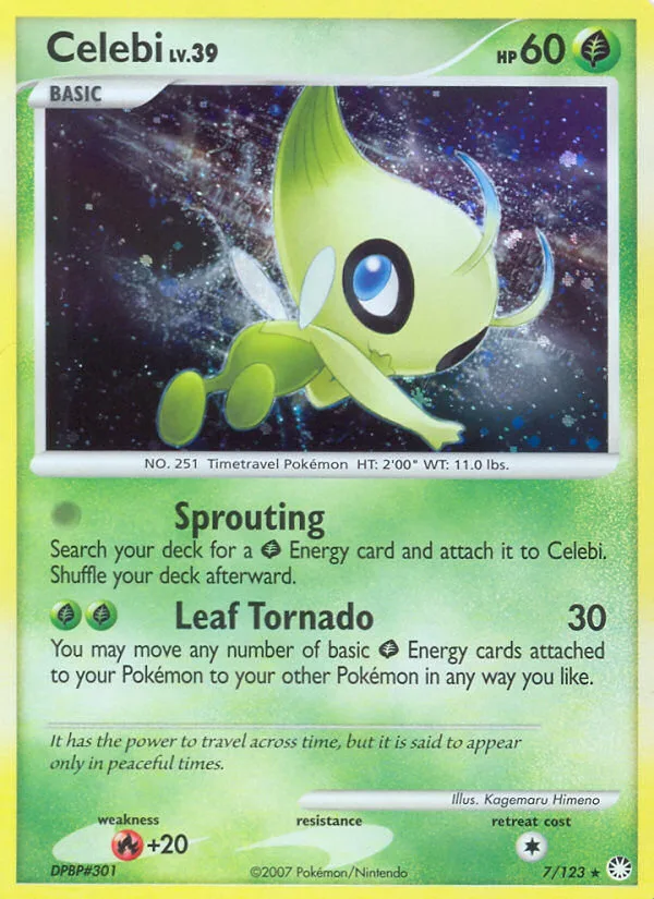 Celebi #7 Mysterious Treasures Pokemon card