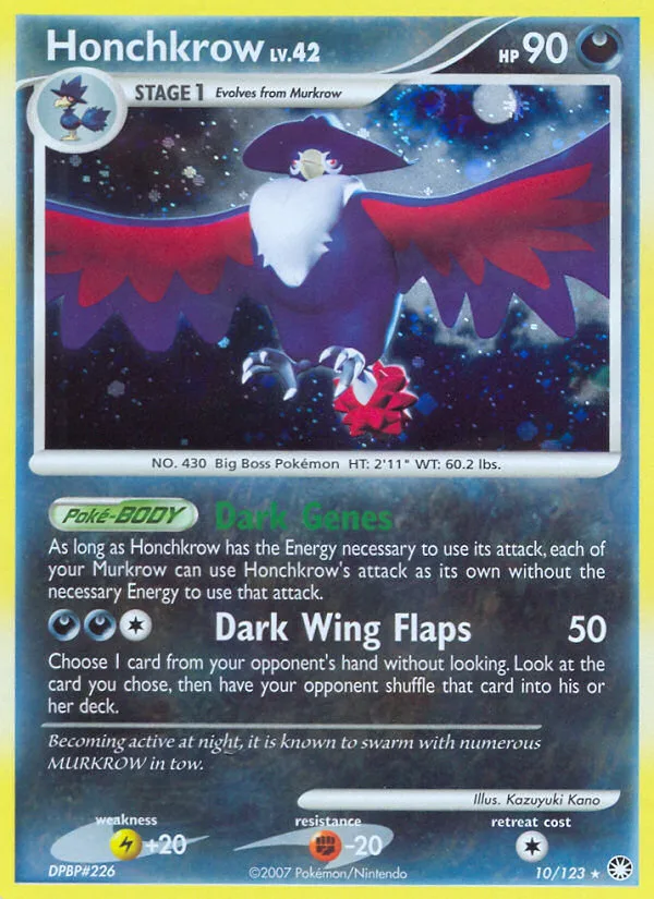 Honchkrow #10 Mysterious Treasures Pokemon card