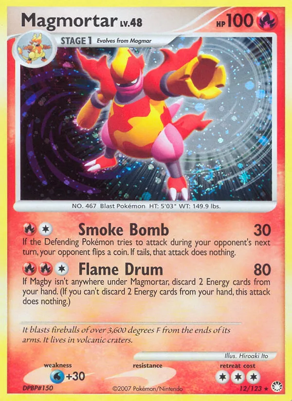 Magmortar #12 Mysterious Treasures Pokemon card