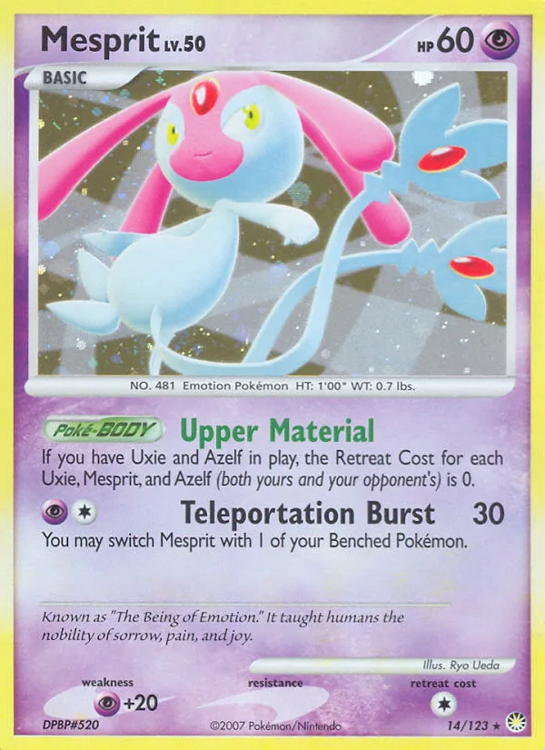 Mesprit #14 Mysterious Treasures Pokemon card