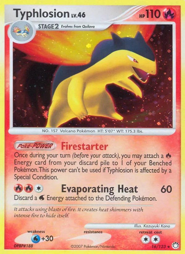 Typhlosion #16 Mysterious Treasures Pokemon card