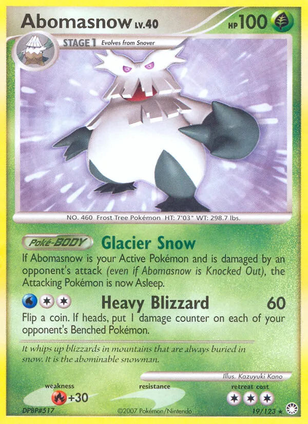 Abomasnow #19 Mysterious Treasures Pokemon card