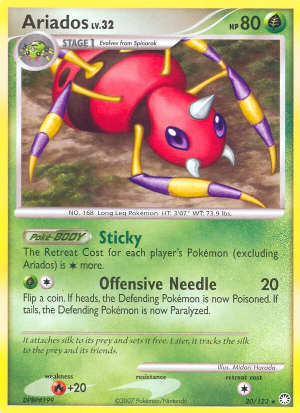 Ariados #20 Mysterious Treasures Pokemon card