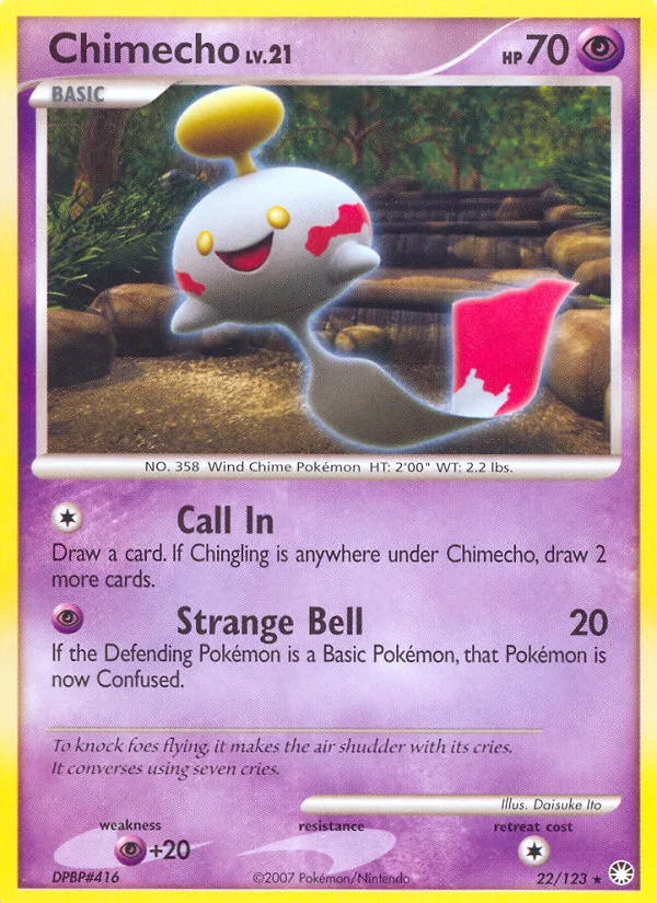 Chimecho #22 Mysterious Treasures Pokemon card