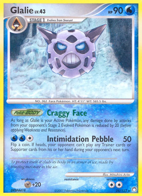 Glalie #25 Mysterious Treasures Pokemon card