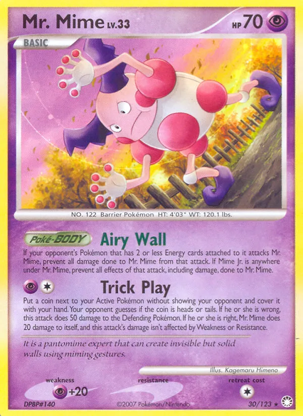Mr. Mime #30 Mysterious Treasures Pokemon card