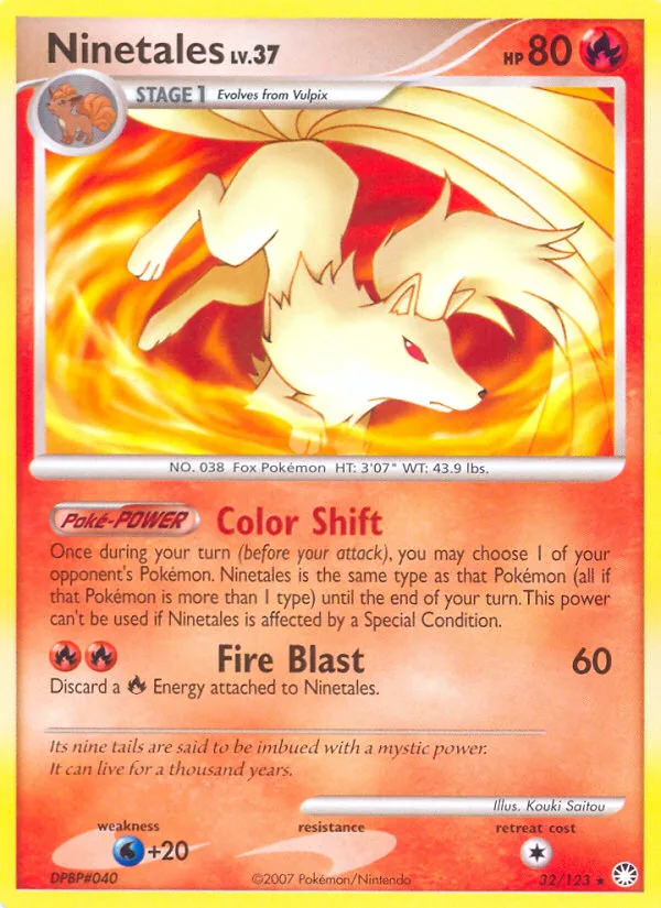 Ninetales #32 Mysterious Treasures Pokemon card