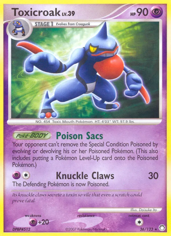 Toxicroak #36 Mysterious Treasures Pokemon card