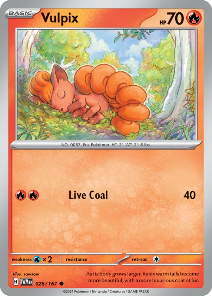 Vulpix #26 Twilight Masquerade Pokemon card