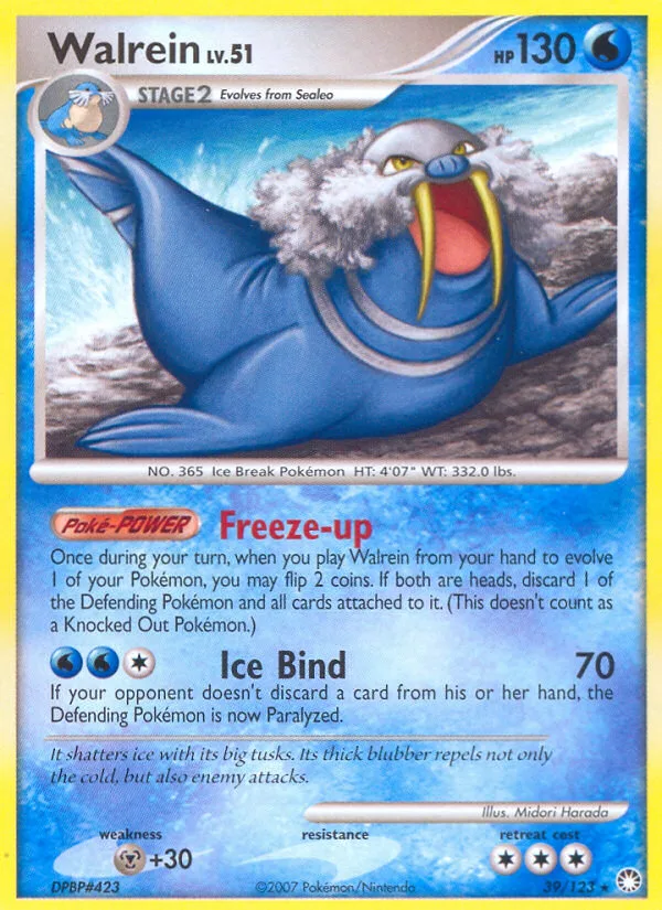 Walrein #39 Mysterious Treasures Pokemon card