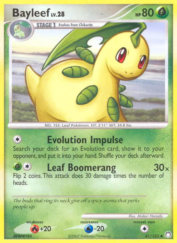 Bayleef #41 Mysterious Treasures Pokemon card