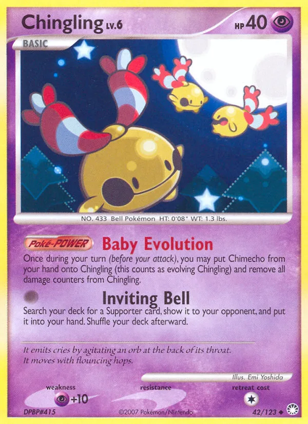 Chingling #42 Mysterious Treasures Pokemon card