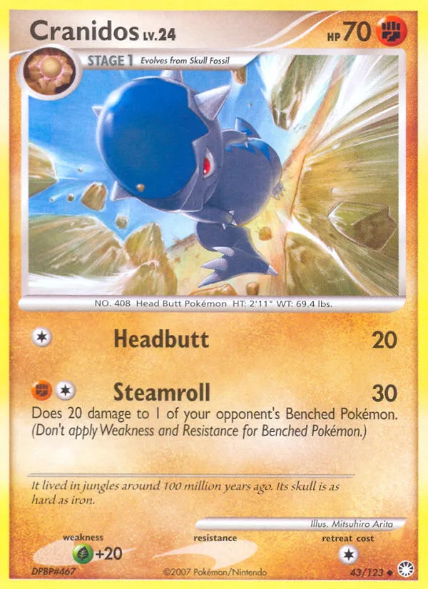 Cranidos #43 Mysterious Treasures Pokemon card