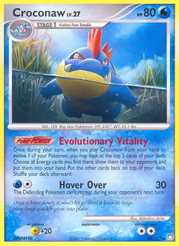 Croconaw #44 Mysterious Treasures Pokemon card
