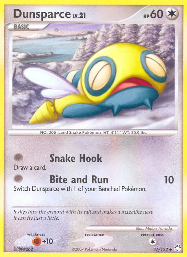 Dunsparce #47 Mysterious Treasures Pokemon card
