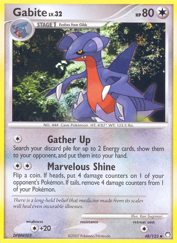 Gabite #48 Mysterious Treasures Pokemon card