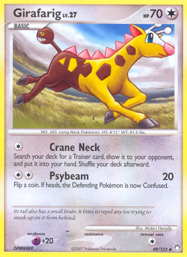 Girafarig #49 Mysterious Treasures Pokemon card