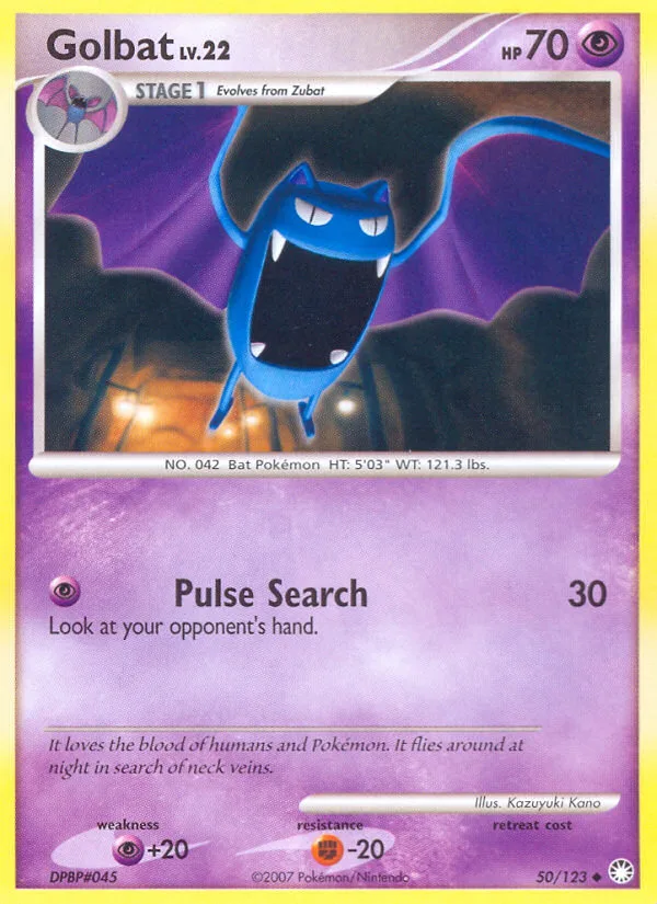 Golbat #50 Mysterious Treasures Pokemon card