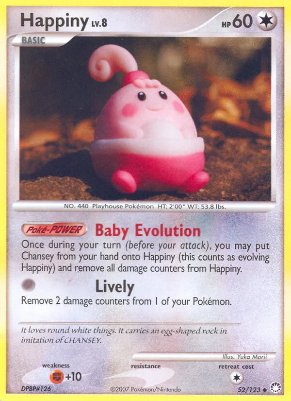 Happiny #52 Mysterious Treasures Pokemon card