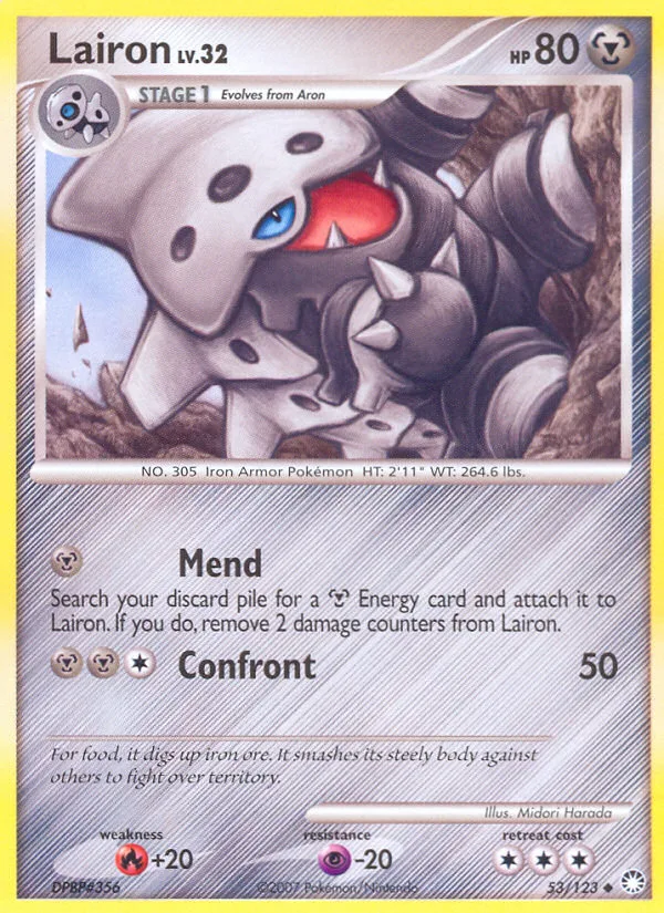 Lairon #53 Mysterious Treasures Pokemon card