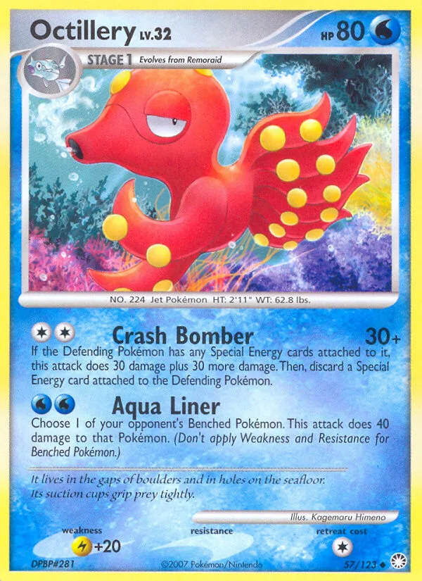 Octillery #57 Mysterious Treasures Pokemon card