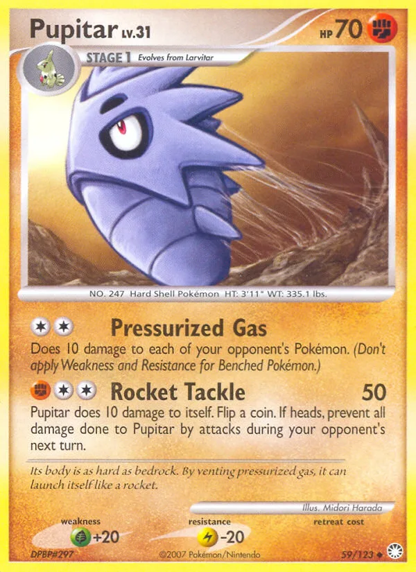 Pupitar #59 Mysterious Treasures Pokemon card